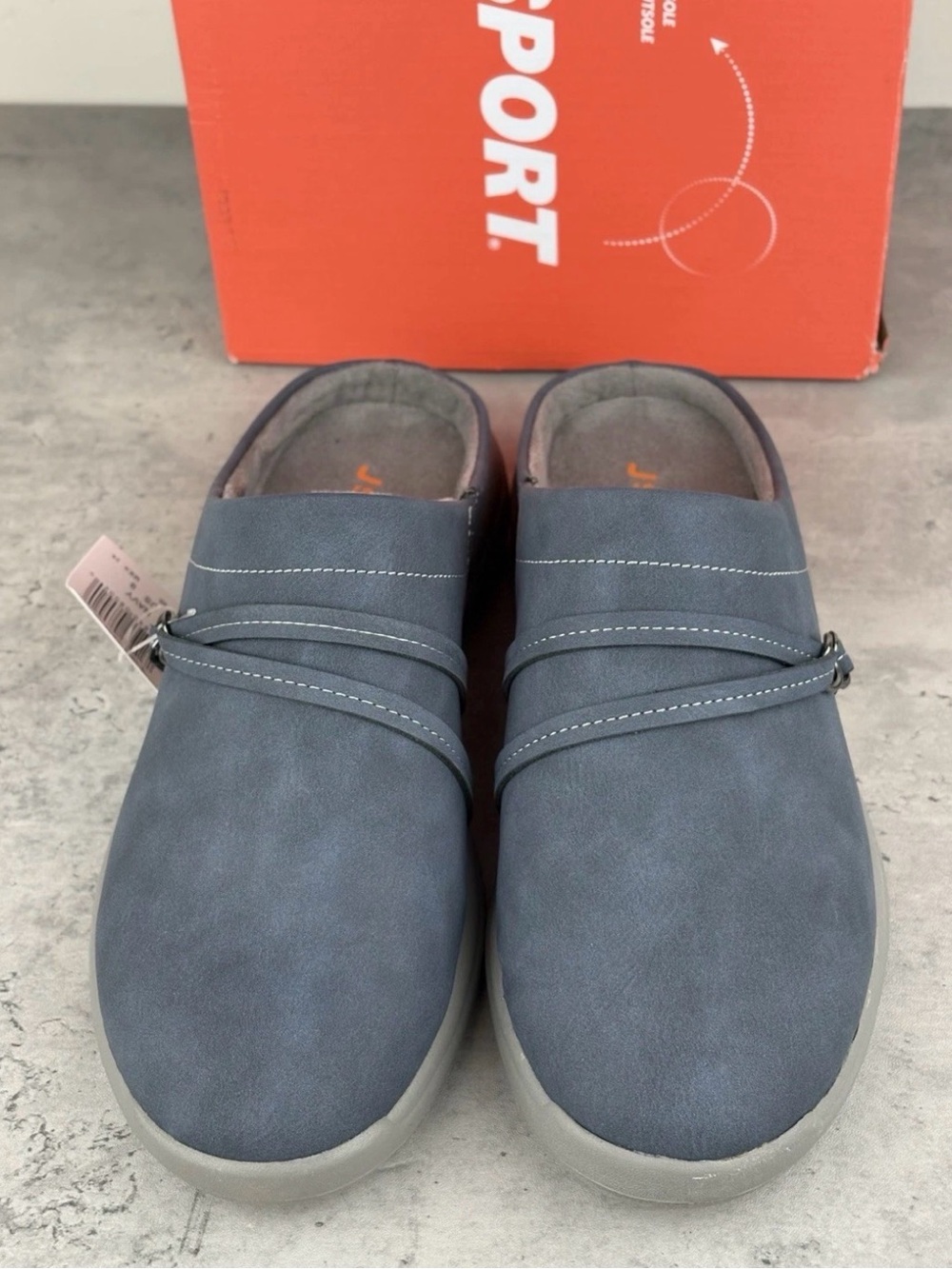 JSport Womens Slip On Gina Mule Shoes Clogs Comfort (Navy) Sz 8 New - Picture 3 of 5